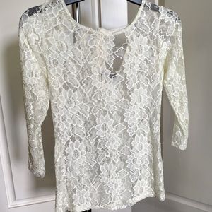 Cream Lace Top